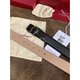 Ferragamo Fashion Cowhide Pure Copper Gun Color Buckle 35mm Belt 