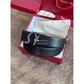 Ferragamo Fashion Cowhide Pure Copper Gun Color Buckle 35mm Belt 