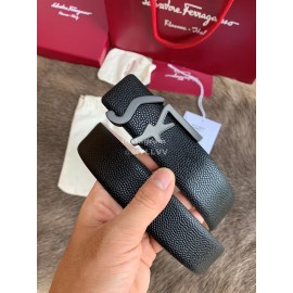 Ferragamo Fashion Cowhide Pure Copper Gun Color Buckle 35mm Belt 