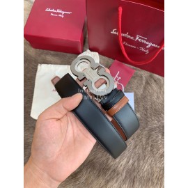 Ferragamo New Calf Leather Pure Copper Buckle 35mm Belt