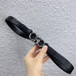 Ferragamo Black Calf Leather Pure Copper Gancio Bu..