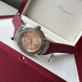 Ferragamo 316 Fine Steel Case Living Waterproof Watch Wine Red