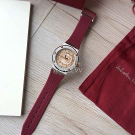 Ferragamo 316 Fine Steel Case Living Waterproof Watch Wine Red