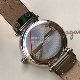 Ferragamo 34mm Diameter Dial Red Leather Strap Watch