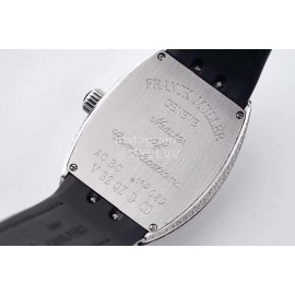 Franck Muller Diamond Dial Black Silicone Strap Watch For Women