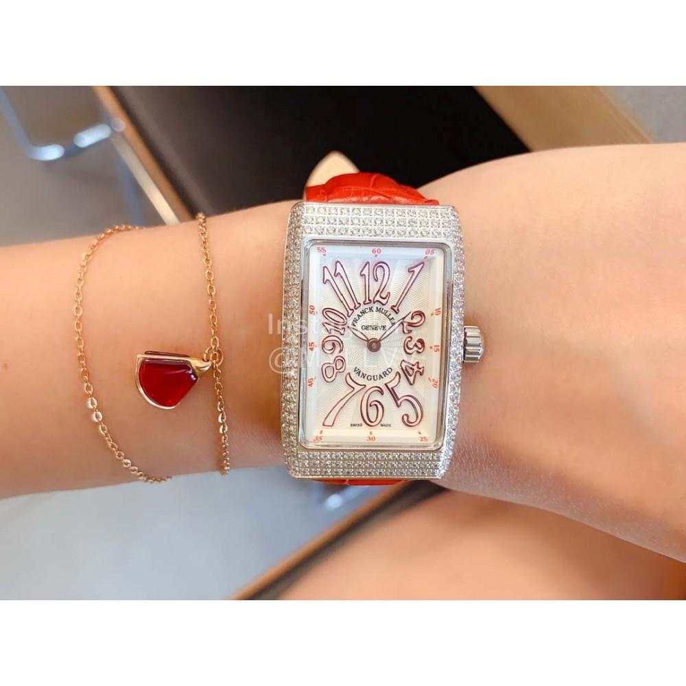 Franck Muller Vanguard Square Dial Cowhide Strap Watch