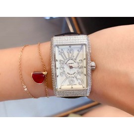 Franck Muller Vanguard Square Dial Cowhide Strap Watch