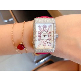 Franck Muller Vanguard Square Dial Cowhide Strap Watch