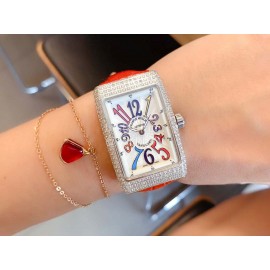 Franck Muller Vanguard Square Dial Cowhide Strap Watch