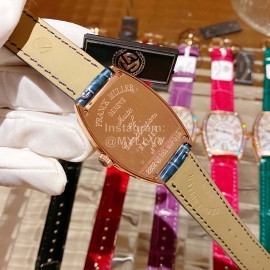 Franck Muller Roman Numeral Dial Leather Strap Quartz Watch Blue