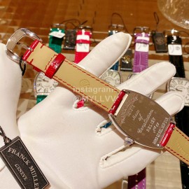 Franck Muller Roman Numeral Dial Red Leather Strap Quartz Watch