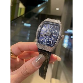 Franck Muller Roman Numeral Dial Rubber Leather Belt Watch 