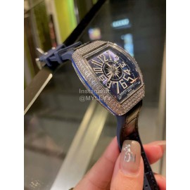 Franck Muller Roman Numeral Dial Rubber Leather Belt Watch 