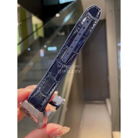 Franck Muller Roman Numeral Dial Rubber Leather Belt Watch 