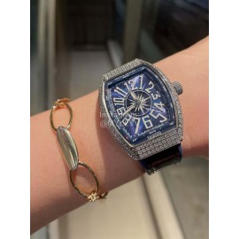 Franck Muller Roman Numeral Dial Rubber Leather Belt Watch 