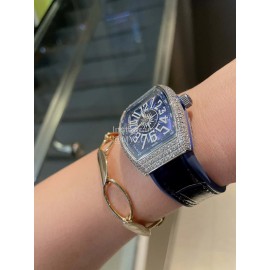 Franck Muller Roman Numeral Dial Rubber Leather Belt Watch 