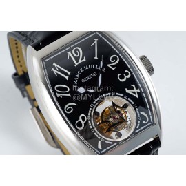 Franck Muller 316l Fine Steel Case Cowhide Strap Watch Black