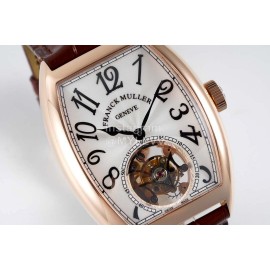 Franck Muller 316l Fine Steel Case Cowhide Strap Watch Brown