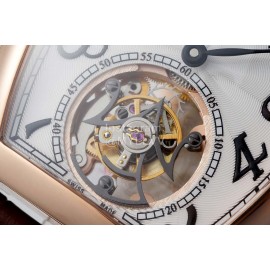 Franck Muller 316l Fine Steel Case Cowhide Strap Watch Brown