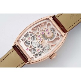 Franck Muller 316l Fine Steel Case Cowhide Strap Watch Brown