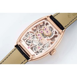 Franck Muller 316l Fine Steel Case Navy Cowhide Strap Watch