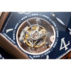 Franck Muller 316l Fine Steel Case Navy Cowhide Strap Watch