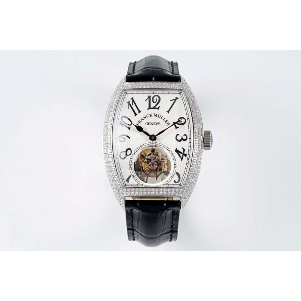 Franck Muller 316l Fine Steel Case Diamond White Dial Watch