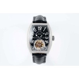 Franck Muller 316l Fine Steel Case Diamond Black D..
