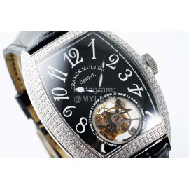 Franck Muller 316l Fine Steel Case Diamond Black Dial Watch