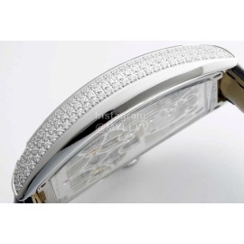 Franck Muller 316l Fine Steel Case Diamond Black Dial Watch