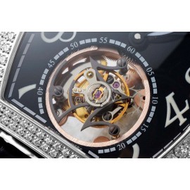 Franck Muller 316l Fine Steel Case Diamond Black Dial Watch