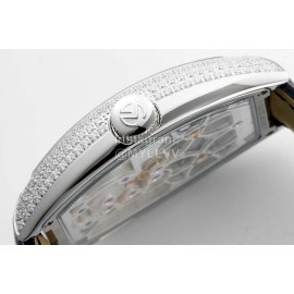 Franck Muller 316l Fine Steel Case Diamond Navy Dial Watch