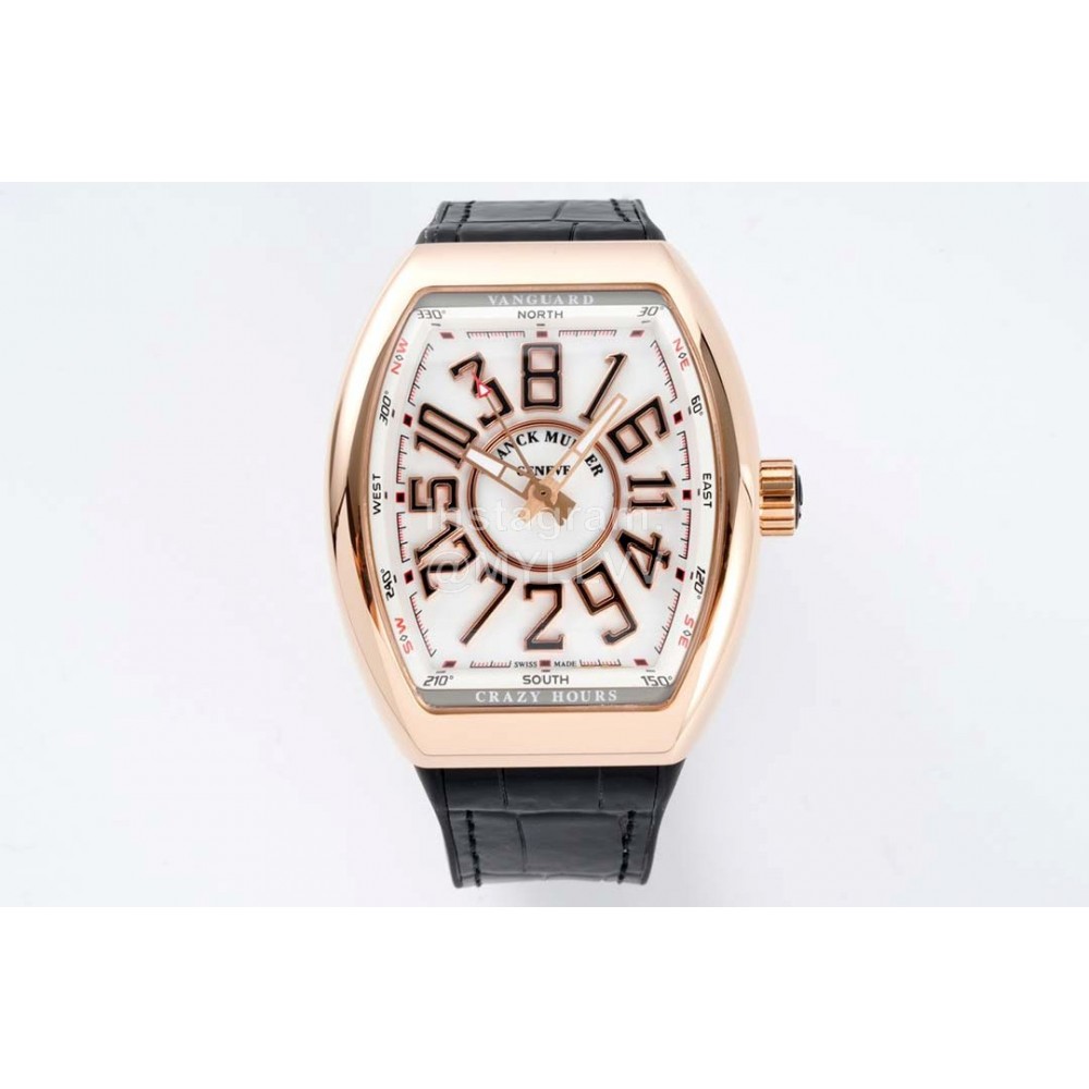 Franck Muller V45 Crazy Hour Series Vanguard White Dial Watch