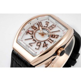Franck Muller V45 Crazy Hour Series Vanguard White Dial Watch