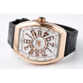 Franck Muller V45 Crazy Hour Series Vanguard White Dial Watch