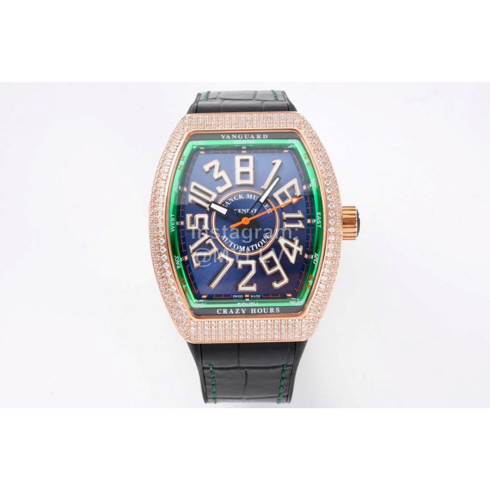 Franck Muller V45 Crazy Hour Series Diamond Vanguard Watch