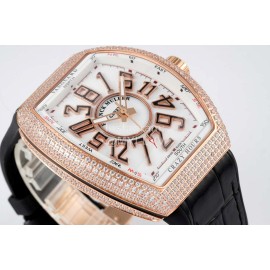 Franck Muller V45 Crazy Hour Series Art Deco Roman Numerals Dial Vanguard Watch