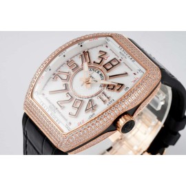 Franck Muller V45 Crazy Hour Series Art Deco Roman Numerals Dial Vanguard Watch