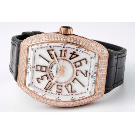 Franck Muller V45 Crazy Hour Series Art Deco Roman Numerals Dial Vanguard Watch