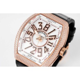 Franck Muller V45 Crazy Hour Series Art Deco Roman Numerals Dial Vanguard Watch