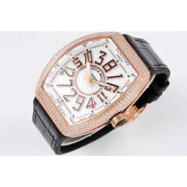 Franck Muller V45 Crazy Hour Series Art Deco Roman Numerals Dial Vanguard Watch