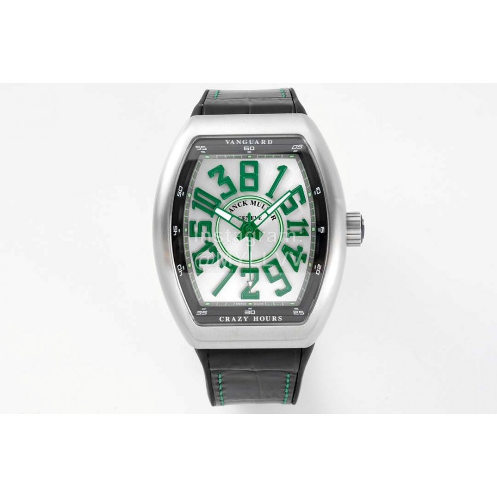 Franck Muller V45 Crazy Hour Series Art Deco Roman Numerals Dial Watch Green