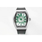 Franck Muller V45 Crazy Hour Series Art Deco Roman Numerals Dial Watch Green