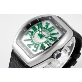 Franck Muller V45 Crazy Hour Series Art Deco Roman Numerals Dial Watch Green