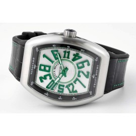 Franck Muller V45 Crazy Hour Series Art Deco Roman Numerals Dial Watch Green