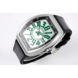 Franck Muller V45 Crazy Hour Series Art Deco Roman Numerals Dial Watch Green