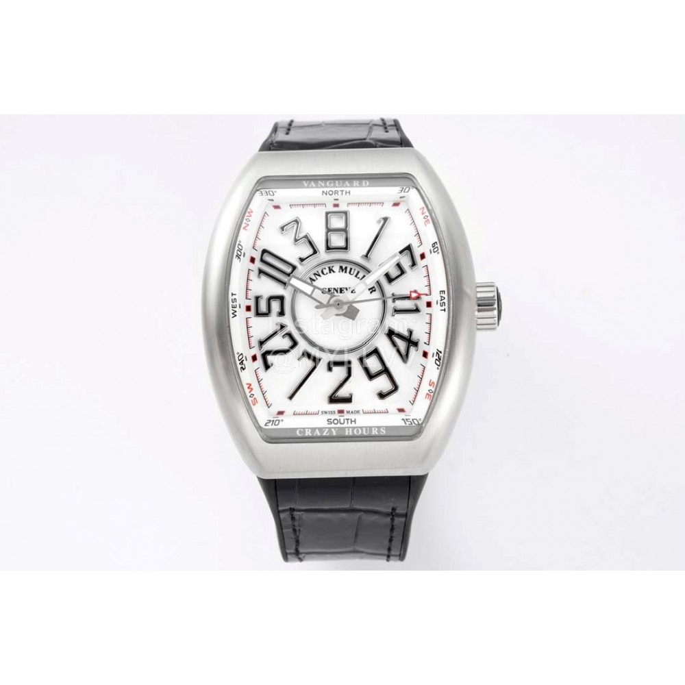 Franck Muller V45 Crazy Hour Series Art Deco Roman Numerals Dial Watch 