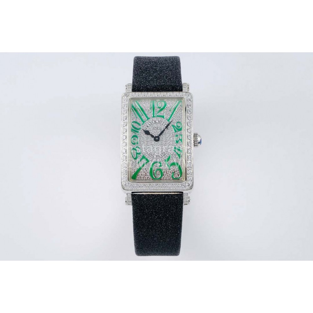 Franck Muller Long Island Series Diamond Square Dial Watch Green
