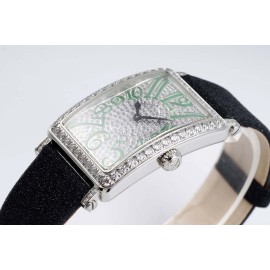 Franck Muller Long Island Series Diamond Square Dial Watch Green