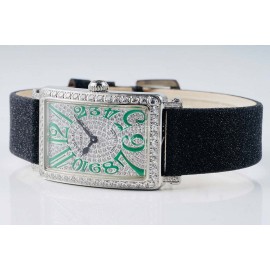 Franck Muller Long Island Series Diamond Square Dial Watch Green